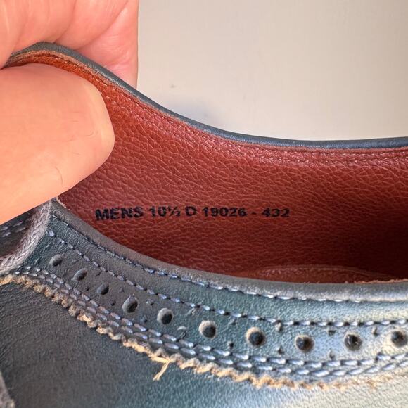 Florsheim by Duckie Brown Teal Leather Brogue Oxfords Men’s 10.5D Heritage Prep - Picture 9 of 16